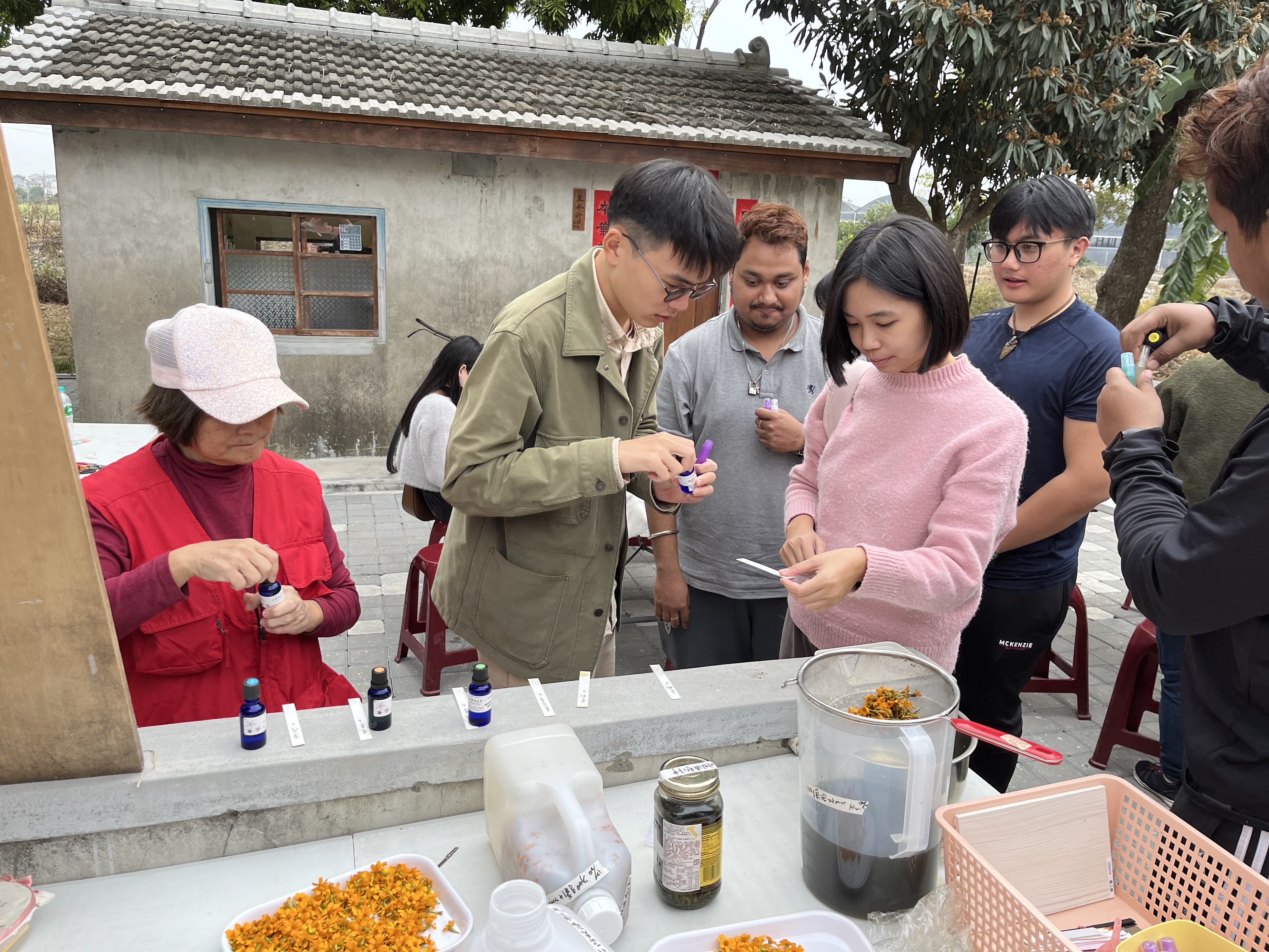 萬壽菊是天然植物染劑，能製作出鮮豔的黃色或橙色染料(圖/瑜樂手作創意工作坊)